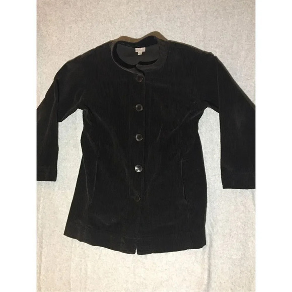 J. Jill Jackets & Blazers - Womens J Jill Jacket Size Small Black Corduroy Button Up Capsule Wardrobe Casual